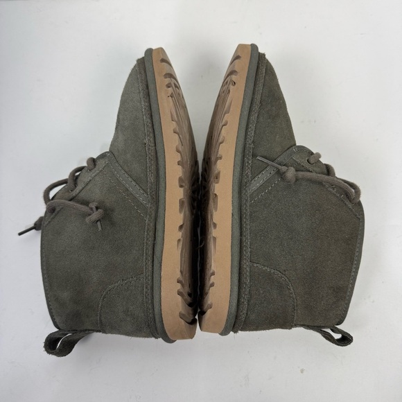 Ugg Neumel Olive Green Leather Suede Short Chelsea Boots Winter - Picture 3 of 6